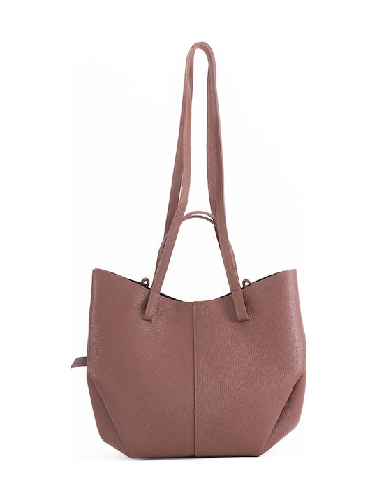 Set aus Burgunderroter Damen-Ledertasche für Hand und Schulter