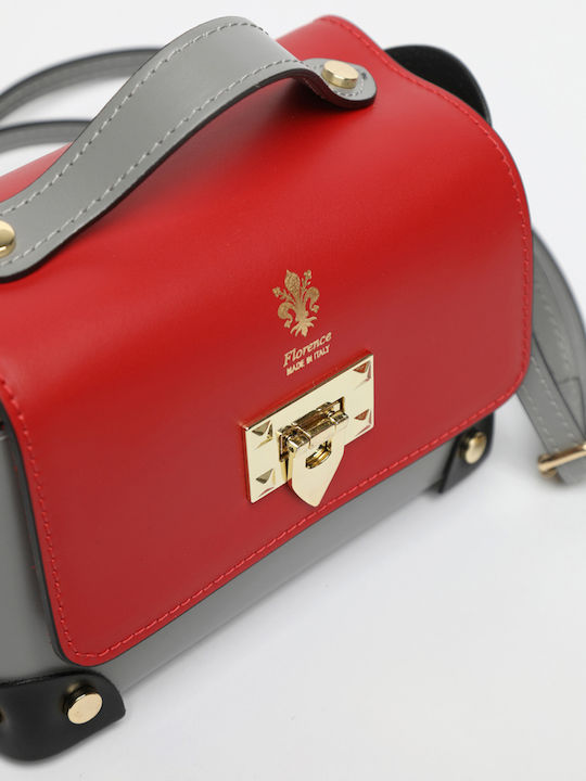 Red Leather Women's Shoulder Bag