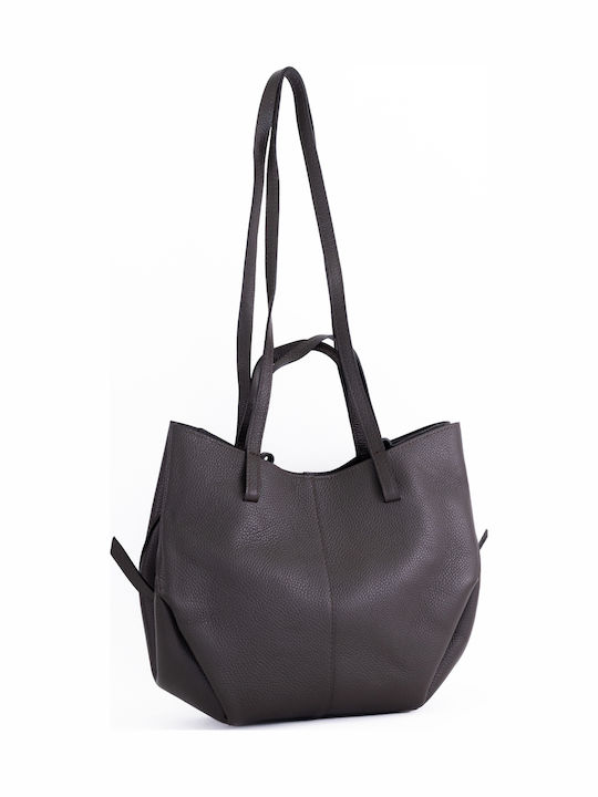 Set aus Burgunderroter Damen-Ledertasche für Hand und Schulter