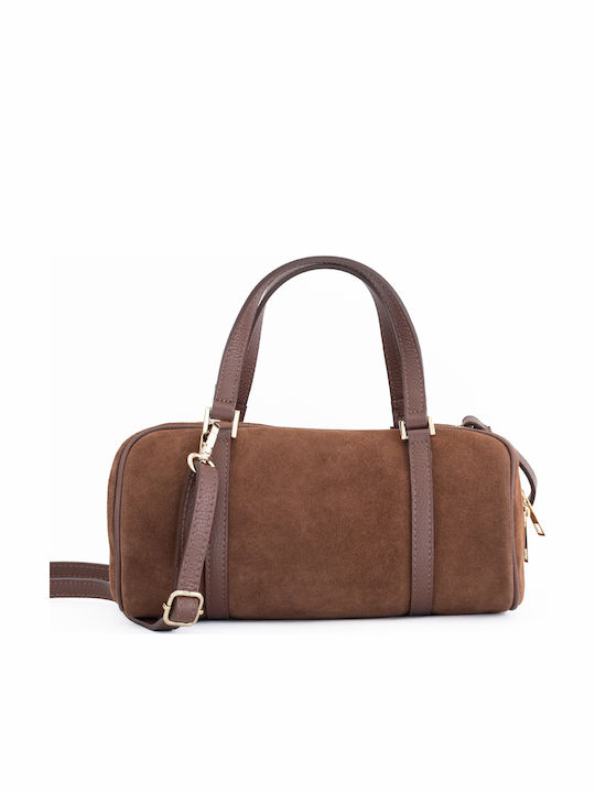 Olivgrüne Damen-Schultertasche aus Leder