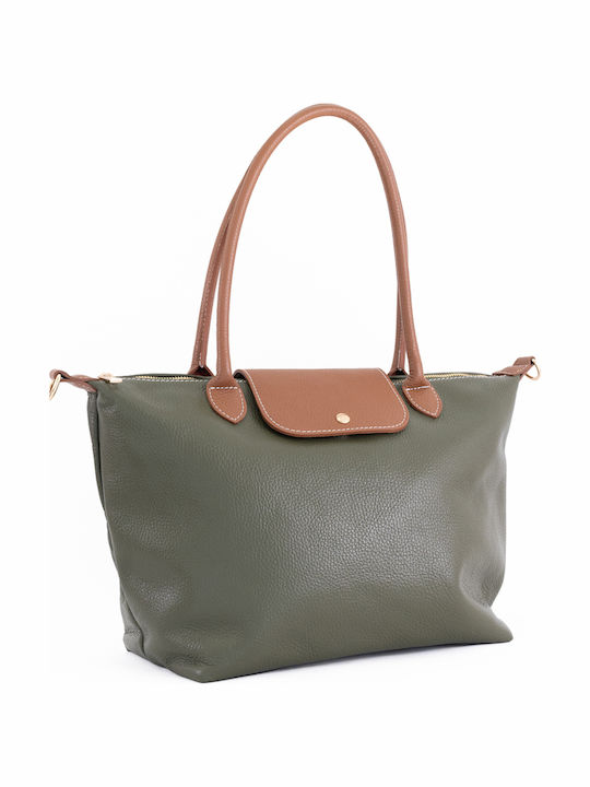 Light Blue Leather Women's Shoulder Bag