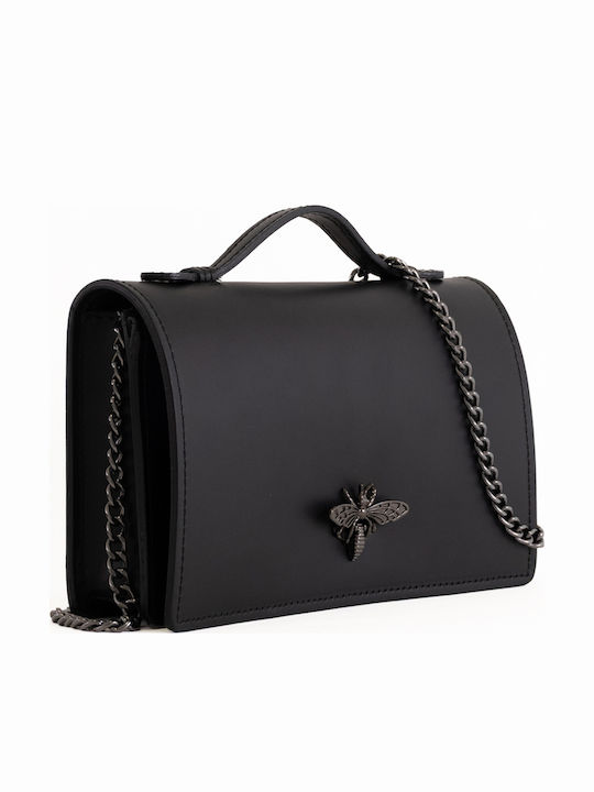 Gelbe Damen-Flap-Tasche aus Leder