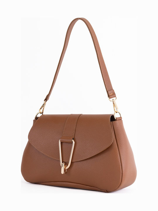 Olivgrüne Damen-Schultertasche aus Leder