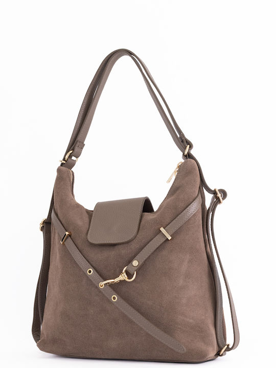 Burgunderrote Damen Schulter- / Rucksacktasche aus Leder