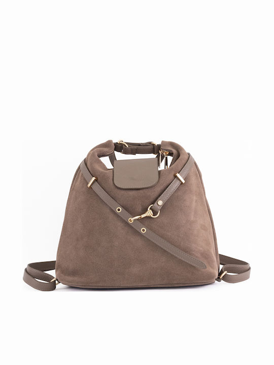 Burgunderrote Damen Schulter- / Rucksacktasche aus Leder