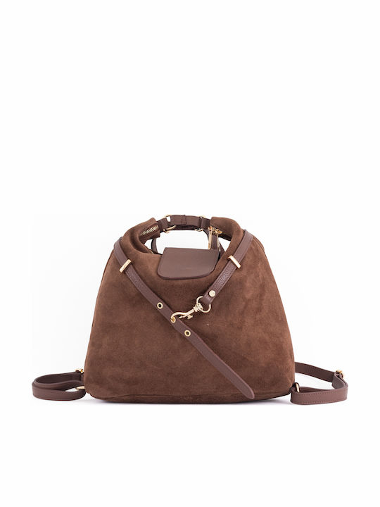 Burgunderrote Damen Schulter- / Rucksacktasche aus Leder