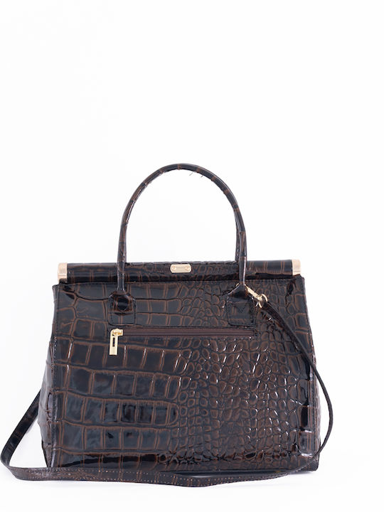 Grey Leather Women's Shoulder Bag