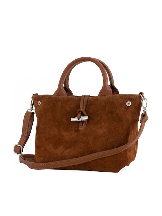 Khaki Leather Women's Shoulder Bag