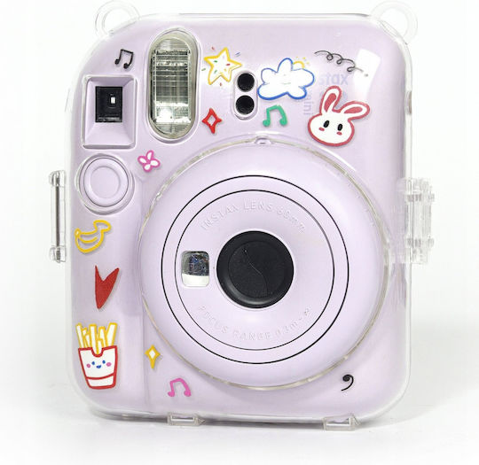 Θήκη Fuji Instax Mini 12 Σκληρή Προστατευτική Θήκη Λουράκι Ροζ