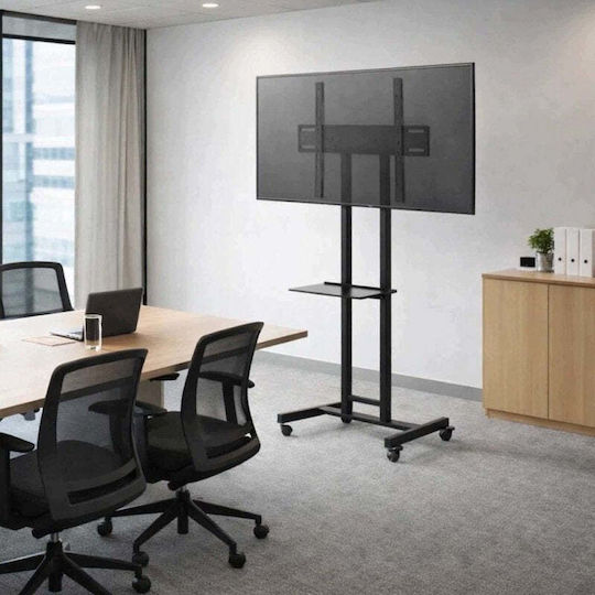 Techly TLY_623950 Подова Стойка за Телевизор до 75" и 45 kg, Сребриста