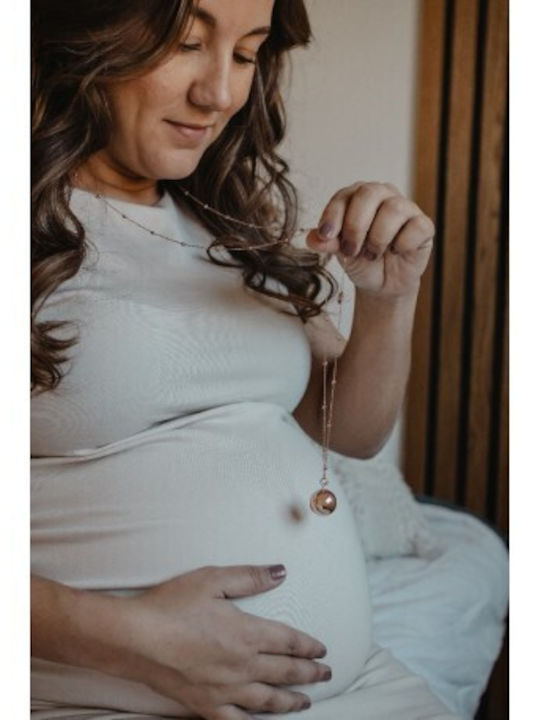 Proud Mama Fine Κολιέ Εγκυμοσύνης με Ροζ Επιχρύσωση
