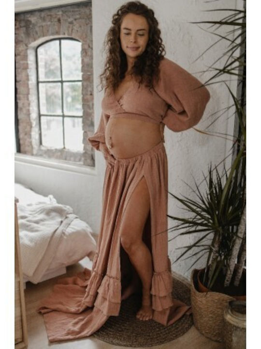 Proud Mama Fine Κολιέ Εγκυμοσύνης με Ροζ Επιχρύσωση