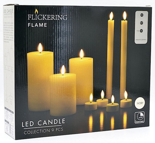 Home&Styling Collection Decorative LED Light Warm White Wax 9 pcs