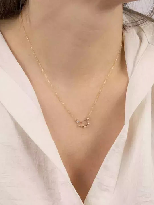 Charm Tierkreiszeichen Steinbock aus Gold 9 K mit Zirkon