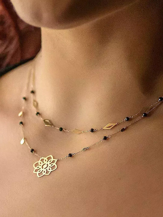 Colier Femei Aur K9 Romburi Piatre Onix 037972 037972 Aur 9 Carate