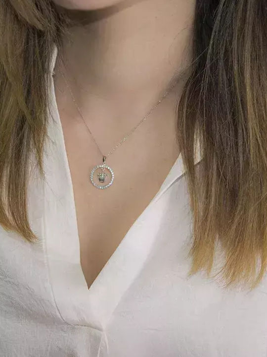 Kirkikosmima Halskette aus Weißgold 14K Kirkikosmima Halskette aus Weißgold 14K