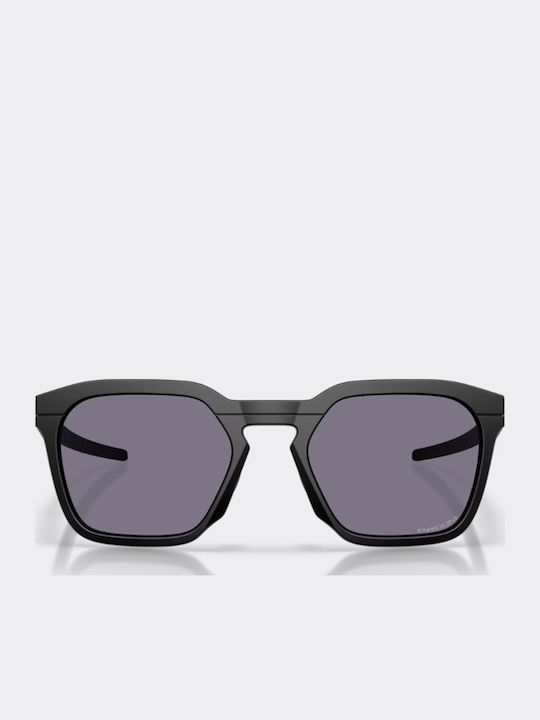 Hstn Sq 2.0 Unisex Sunglasses with Black Horn-Rimmed Frame and Grey Lens