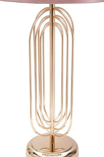 BigBuy Metal Table Lamp for E27 Bulb with Pink Shade and Base