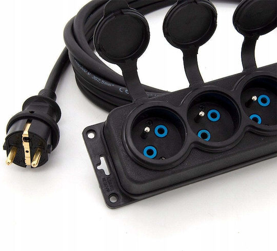 Hilark Site Power Strip Extension Cord 4 Sockets with 2m Cable Length Waterproof