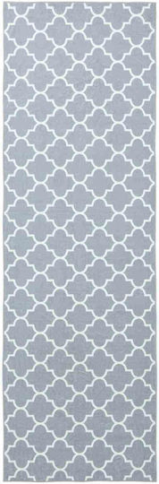 vidaXL Grey and White Runner Rug 80x300 cm
