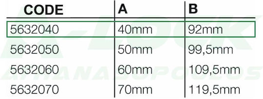Yale 5632040 Recessed Lock Nail-Type Key & 4 Turns 40mm Center Bronze