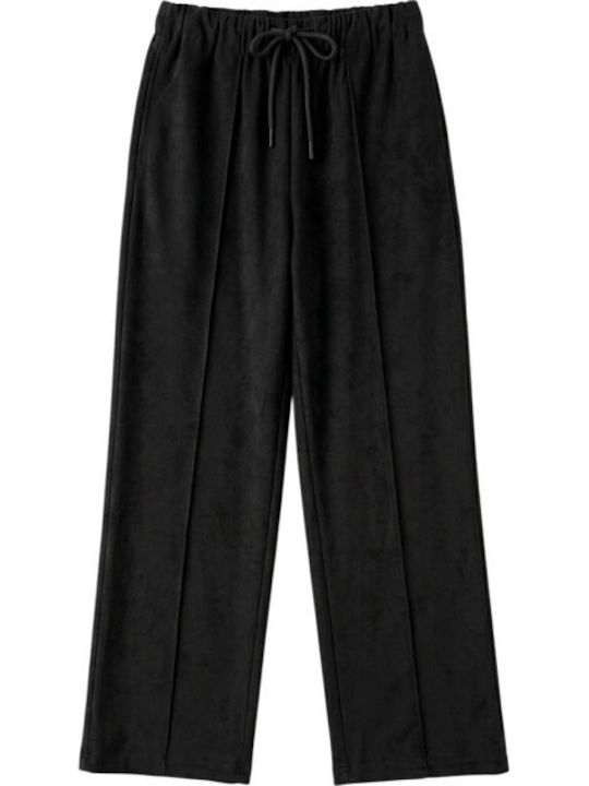 Women's Fabric Trousers with Elastic Waist Khaki