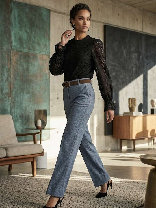 Women's Fabric Trousers in Slim Fit Beige