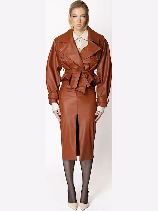 Damen-Bikerjacke aus Leder Ceramic