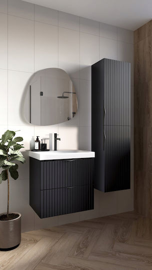 Cersanit Badezimmer-Hochschrank zur Bodenmontage 160x40x30cm Schwarz