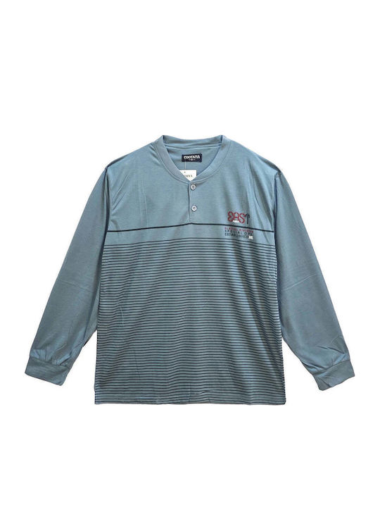 Ustyle Pijama de Iarnă pentru Bărbați Cyan