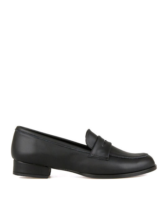 Leather Women's Loafers in Black