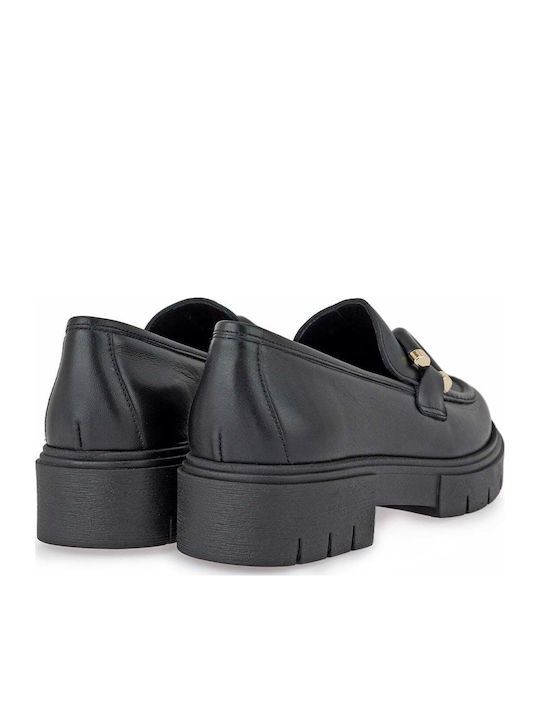 Damen-Leder-Loafer in Schwarz