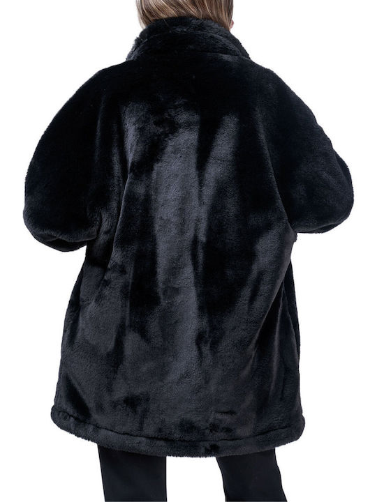 Moutaki Късо Дамско Кожено Палто Black