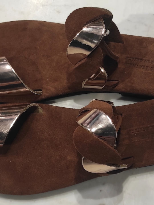 Leather Women's Sandals Gold