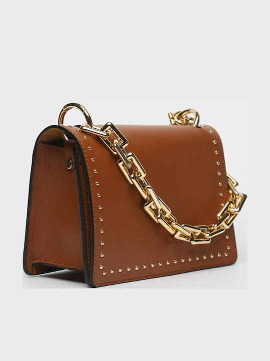 Khaki Leather Women's Shoulder Bag
