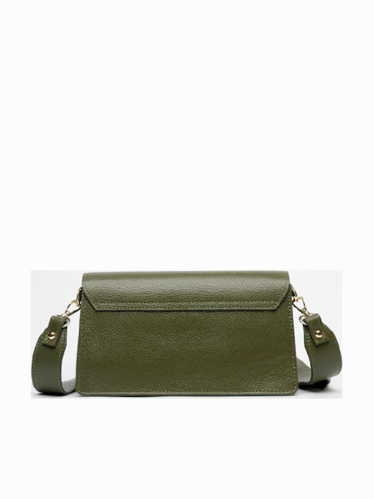 Leather Women's Shoulder Bag Khaki