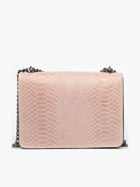 Leather Women’s Shoulder Bag Suede Pink