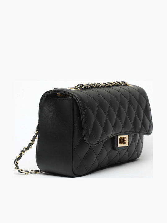Black Leather Women's Shoulder Bag