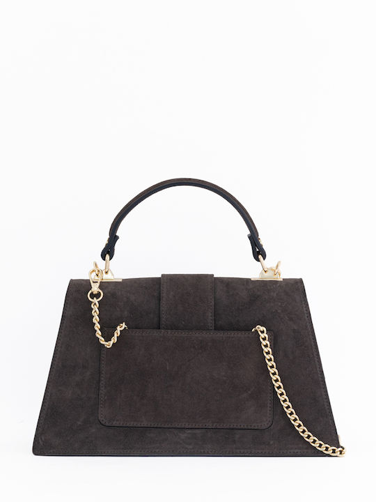 Grey Leather Women's Shoulder Bag