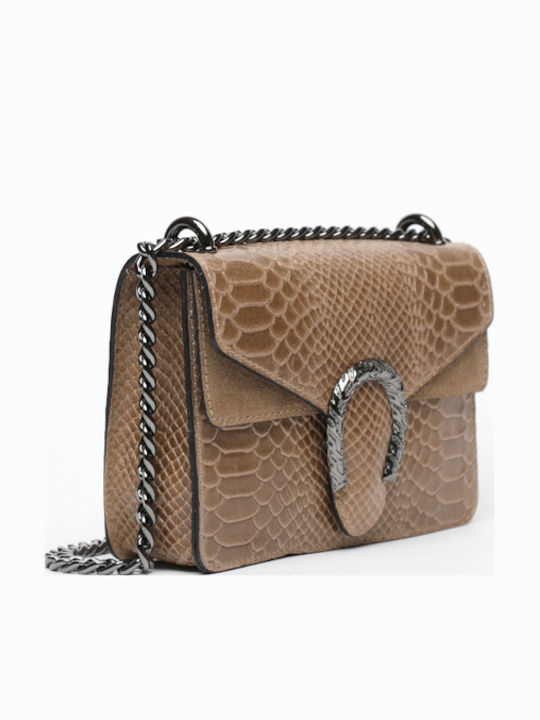 Leather Women's Shoulder Bag Suede Grey