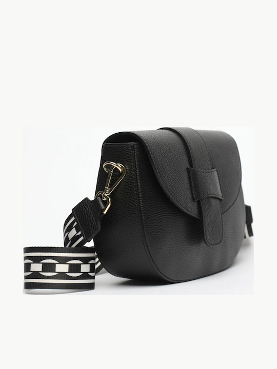 Leather Women's Shoulder Bag Navy Blue