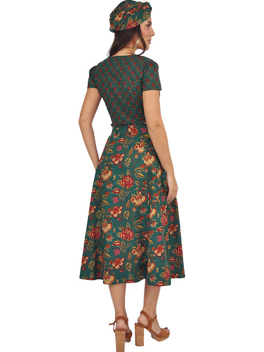 Set with Maxi Skirt Floral Green