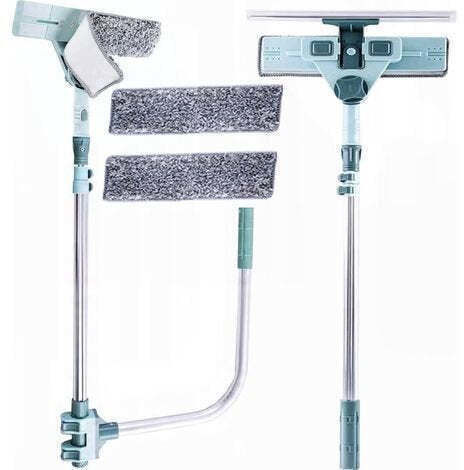 Strado Telescopic Window Cleaner 2 in 1 with Squeegee 69-145cm Turquoise