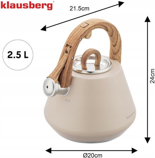 Klausberg Неръждаем бежов електрически чайник 2500 ml