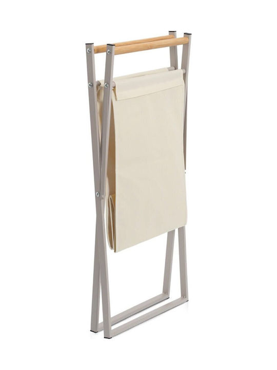 Zeller Καλάθι Απλύτων Μεταλλικό Πτυσσόμενο 90lt 36x40x67cm Μπεζ