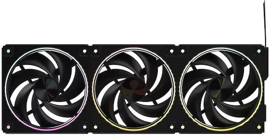 Zm-df 120 A3 Черен Вентилатор за Компютърна Кутия с Обратни Перки (70.5cfm) с ARGB Осветление и 3-пиново Свързване Черен