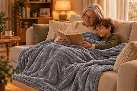 Kraft World TKSH-3 Grey Double Electric Blanket Washable Grey 280W 200x180cm