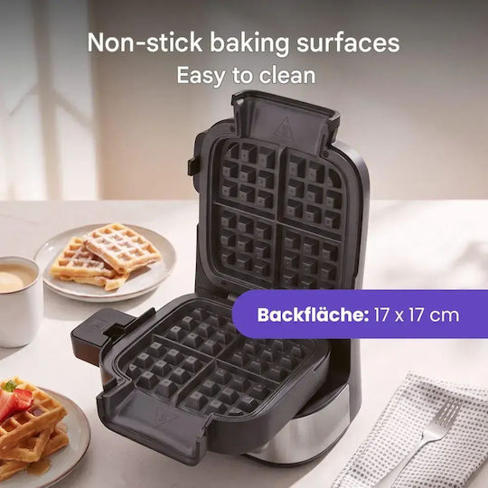 Profi Cook Βαφλιέρα για Τετράγωνες Βάφλες 4 Θέσεων 1000W