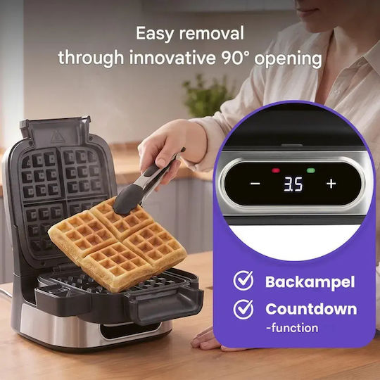 Profi Cook Βαφλιέρα για Τετράγωνες Βάφλες 4 Θέσεων 1000W