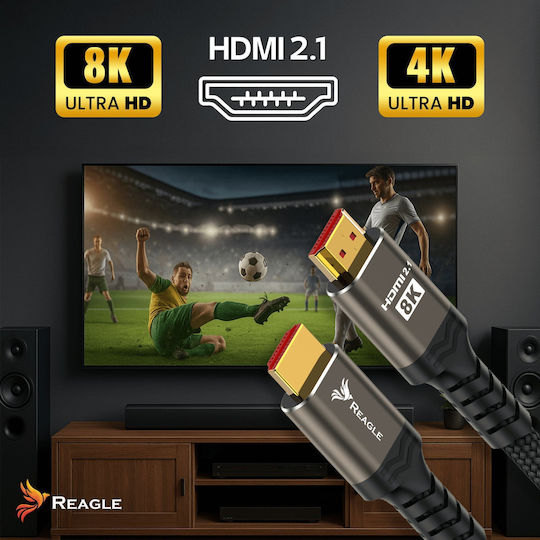 Baseus HDMI 2.1 HDMI кабел HDMI мъжки - HDMI мъжки 5 м Черен